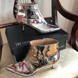 Silver chrome INC booties size 7.5